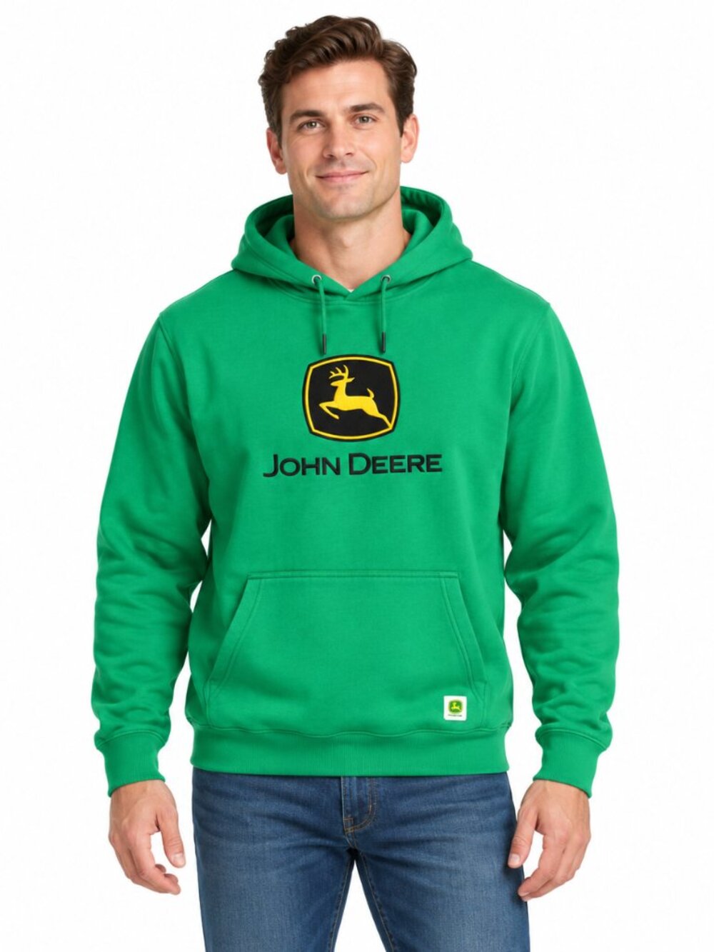 John Deere Green Logo Fleece Pullover Hoodie Men’s L/G NWT